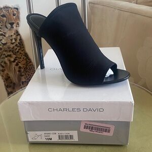 Charles David Black Peep-Toe Heels